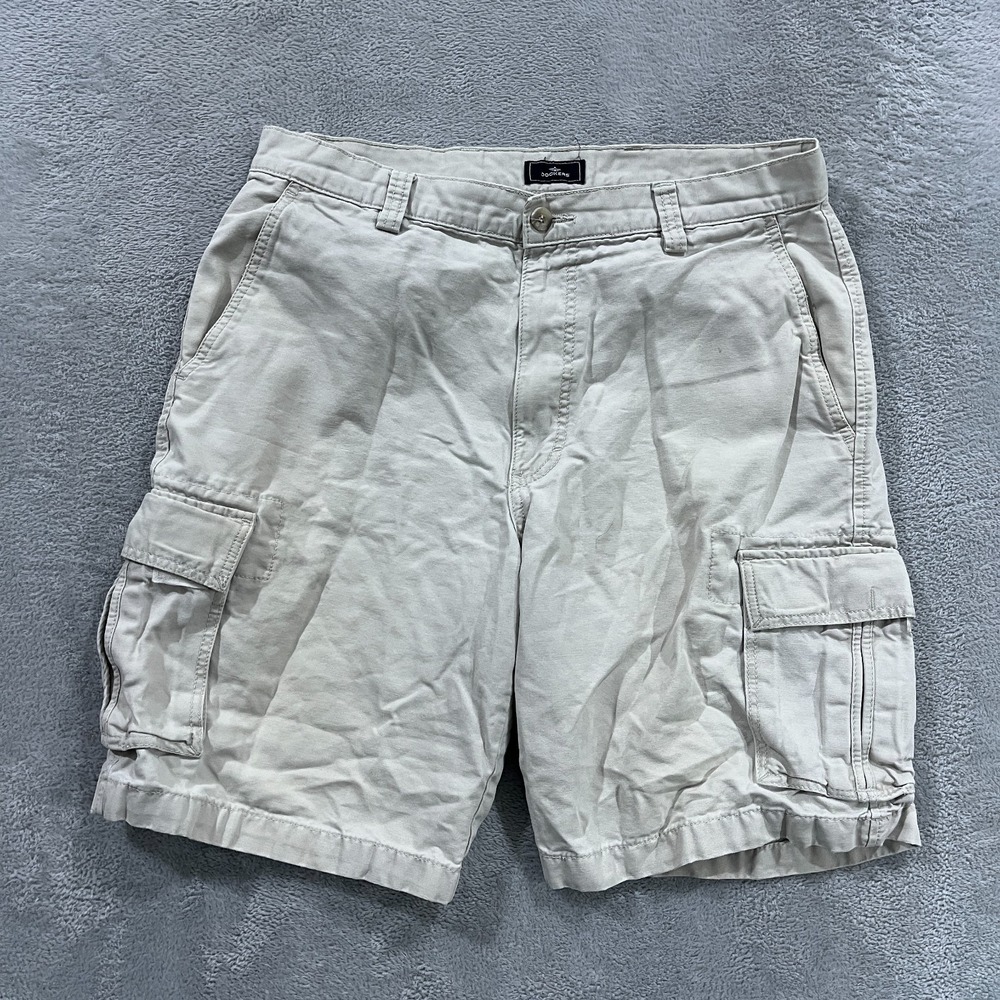 Vintage Dockers Cargo Shorts Mens 34 Beige 11" Inseam Preppy
